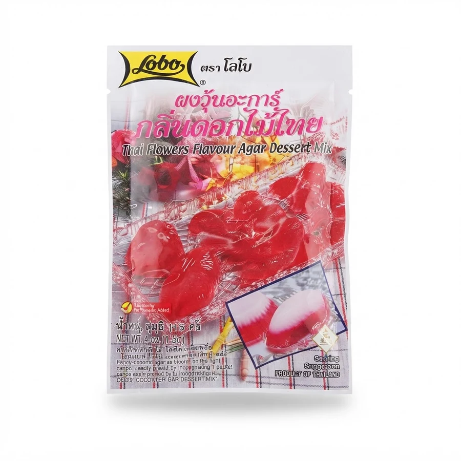 ผงวุ้นกลิ่นดอกไม้ไทย (ตราโลโบ) (115 กรัม)